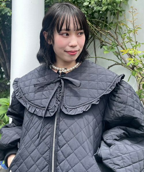 BIG COLLAR QUILTING JACKET | Candy Stripper（キャンディ
