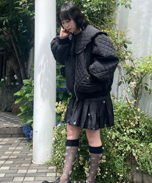 BIG COLLAR QUILTING JACKET | Candy Stripper（キャンディ
