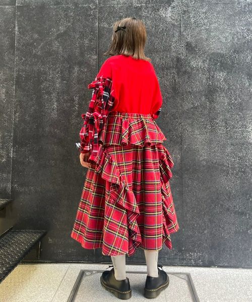 CHECK FRILL MIDI SKIRT | Candy Stripper（キャンディ ストリッパー 