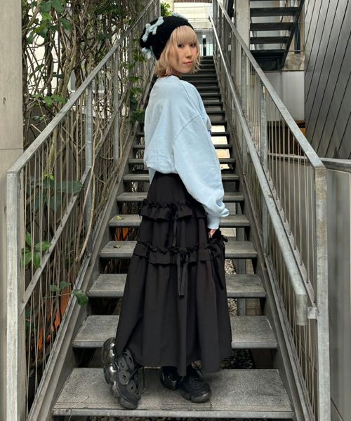 TINY RIBBON TIERED SKIRT | Candy Stripper（キャンディ ストリッパー 