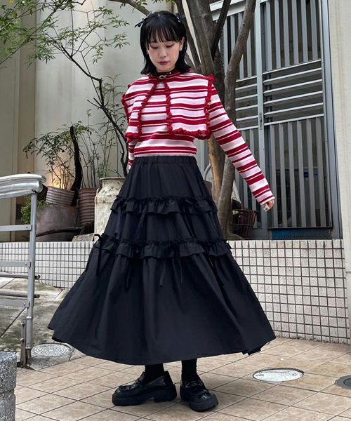 TINY RIBBON TIERED SKIRT | Candy Stripper（キャンディ ストリッパー 