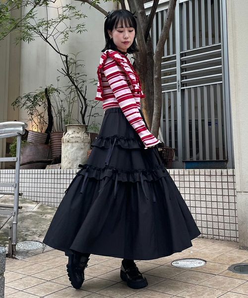 TINY RIBBON TIERED SKIRT | Candy Stripper（キャンディ ストリッパー 
