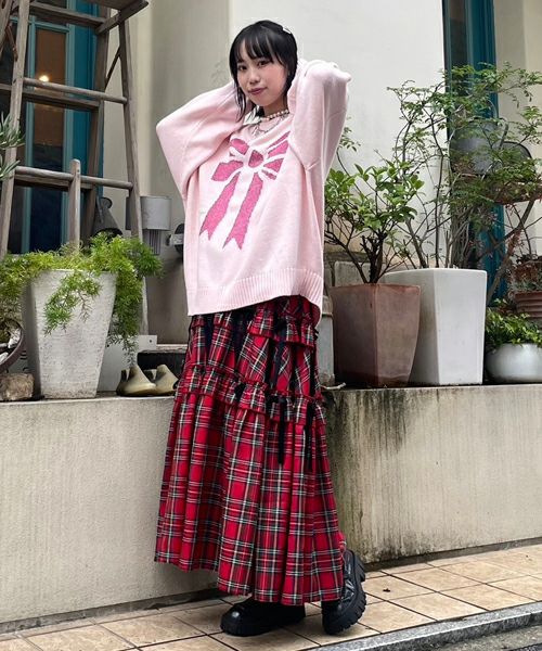 TINY RIBBON TIERED SKIRT | Candy Stripper（キャンディ ストリッパー  