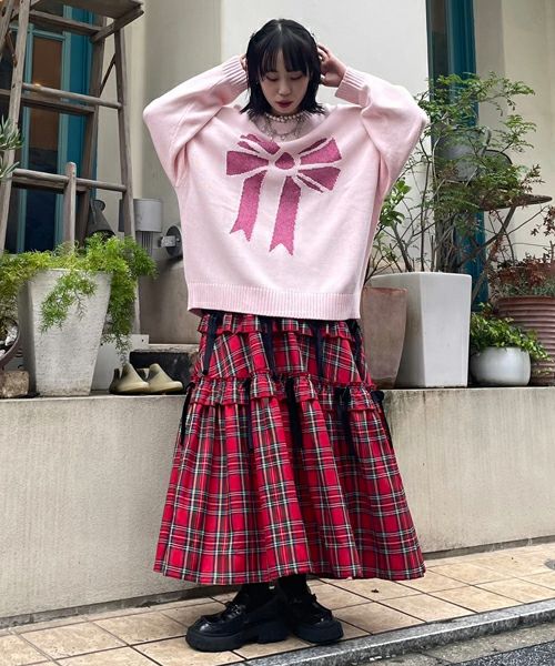 TINY RIBBON TIERED SKIRT | Candy Stripper（キャンディ ストリッパー 