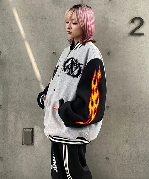 Candy Stripper キャンディストリッパー 袖レザースタジャン