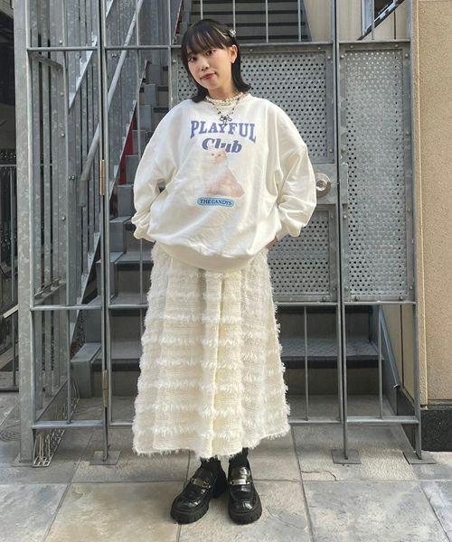 FLUFFY FRINGE DRESS | Candy Stripper（キャンディ