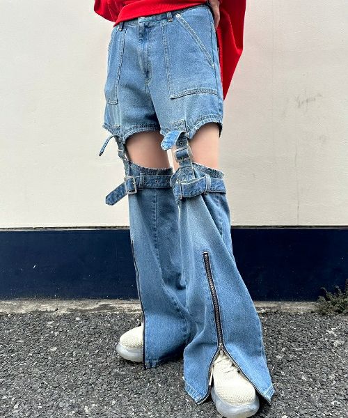 美品♡CandyStripper♡CHECKPATCHWORK DENIMパンツ Candy Stripper（キャンディストリッパー）の「CHECK PATCHWORK