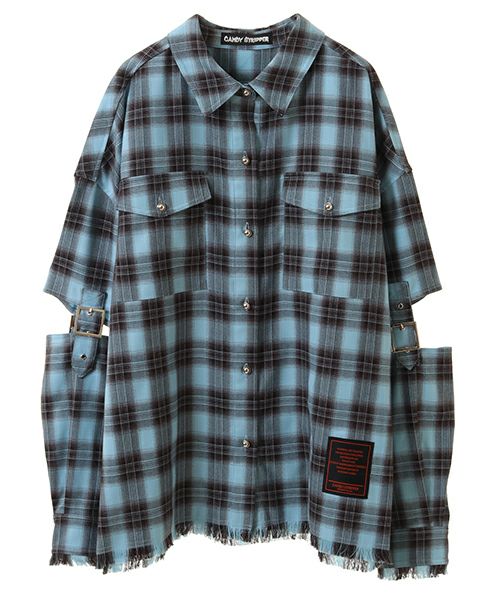 candystripperチェックシャツ BELTED CHECK SHIRT | Candy Stripper（キャンディ ストリッパー