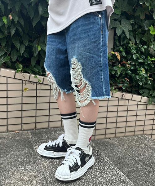 DAMAGE SHORT JEANS | Candy Stripper（キャンディ ストリッパー