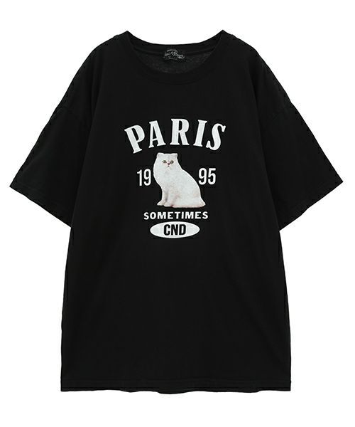 PARIS CAT BIG TEE | Candy Stripper（キャンディ ストリッパー