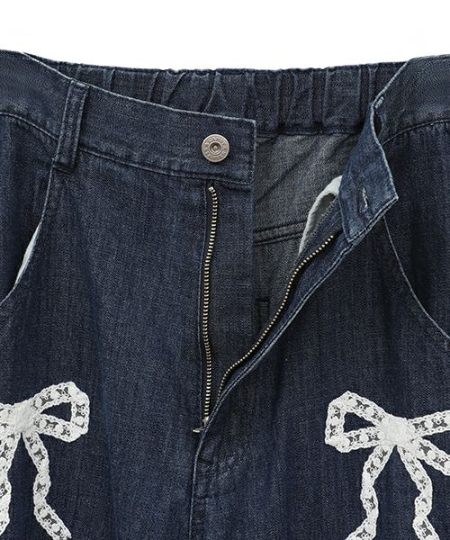 LACY RIBBON DENIM PANTS | Candy Stripper（キャンディ