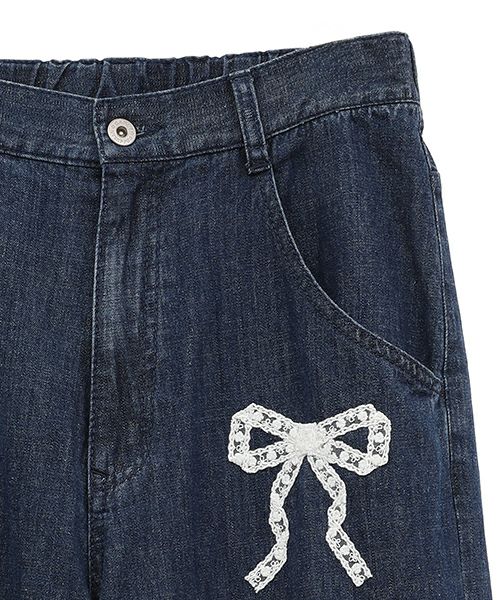 LACY RIBBON DENIM PANTS | Candy Stripper（キャンディ