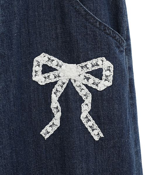 LACY RIBBON DENIM PANTS | Candy Stripper（キャンディ