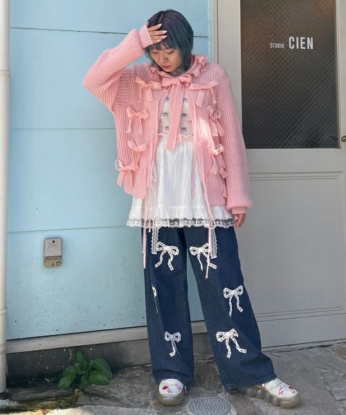 LACY RIBBON DENIM PANTS | Candy Stripper（キャンディ ストリッパー 