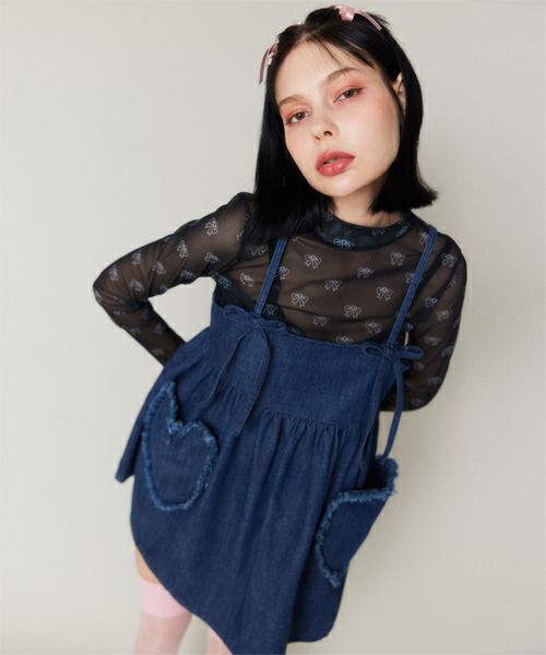 ♡♡ DENIM MINI ONE-PIECE | Candy Stripper