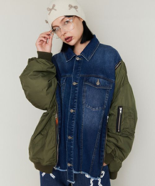 COMBINED DENIM JACKET | Candy Stripper（キャンディ