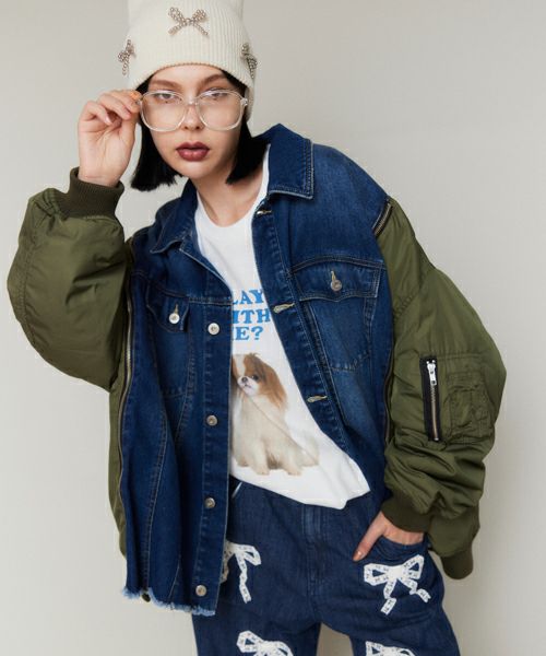 COMBINED DENIM JACKET | Candy Stripper（キャンディ