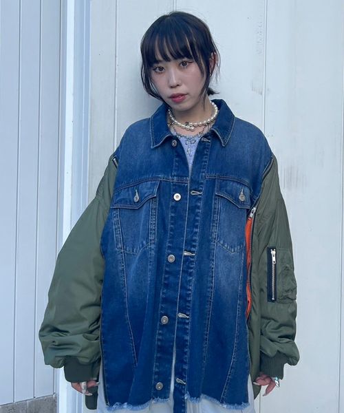 COMBINED DENIM JACKET | Candy Stripper（キャンディ