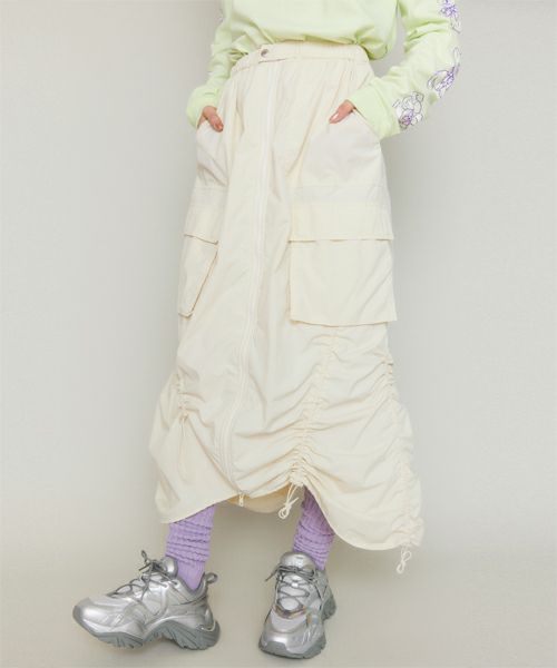 DRAWSTRING NYLON SKIRT | Candy Stripper（キャンディ