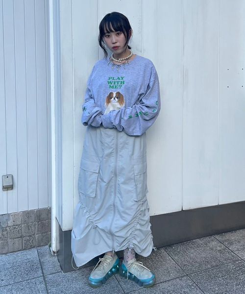 キャンディストリッパー　ナイロン　ジャンパー　ダイナソー　カーキ Candy Stripper BRAVE DINOSAUR QUILTING