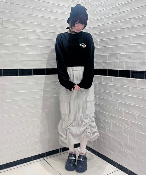 DRAWSTRING NYLON SKIRT | Candy Stripper（キャンディ