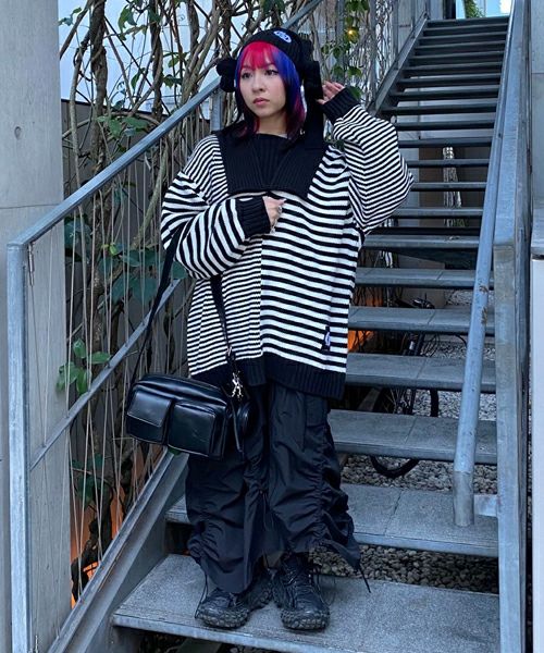 新品 Candy Stripper プリーツ ロングスカート 黒 ウエストゴム