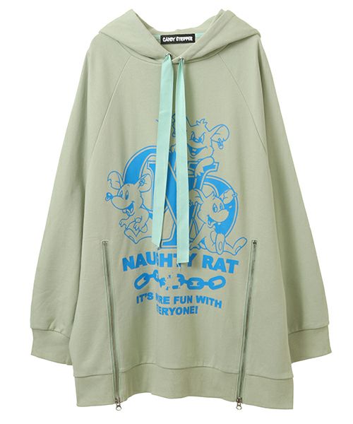 パーカー NAUGHTY RAT ZIP フーディー レディース メンズ NAUGHTY RAT ZIP HOODIE | Candy Stripper（キャンディ