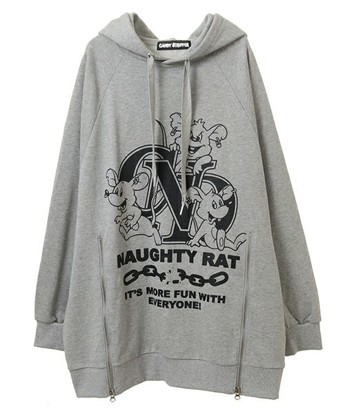 NAUGHTY RAT ZIP HOODIE | Candy Stripper（キャンディ