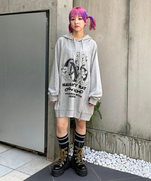 NAUGHTY RAT ZIP HOODIE | Candy Stripper（キャンディ