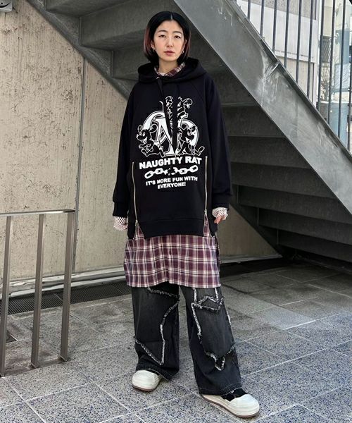 パーカー NAUGHTY RAT ZIP フーディー レディース メンズ NAUGHTY RAT ZIP HOODIE | Candy Stripper（キャンディ