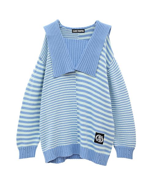 Candy Stripper PATCHWORK SAILOR ニット セール】MELTY BEAR BORDER ニット（ニット/セーター）｜Candy
