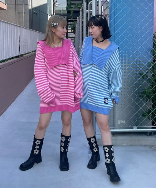 ニット セーター MARINE BORDER SAILOR ニット レディース メンズ MARINE BORDER SAILOR KNIT | Candy Stripper（キャンディ