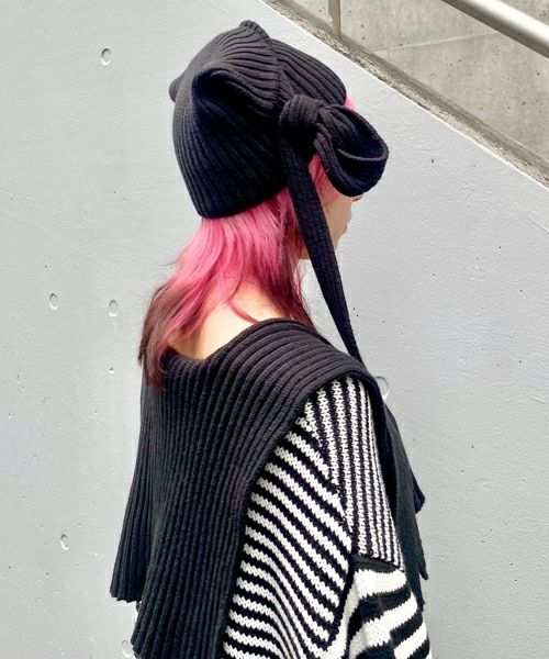 BORDER RIBBON BEANIE | Candy Stripper（キャンディ