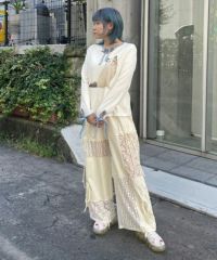 LACY PATCH WORK DROST パンツ LACY PATCH WORK DROST PANTS | Candy Stripper（キャンディ