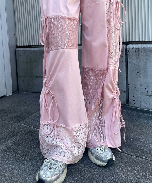 LACY PATCH WORK DROST PANTS | Candy Stripper（キャンディ