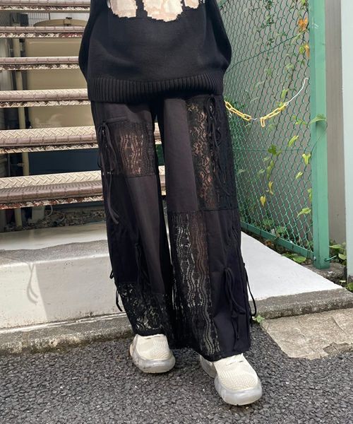 LACY PATCH WORK DROST PANTS | Candy Stripper（キャンディ