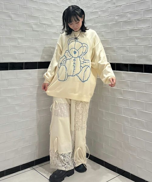 キャンディストリッパー クマ ダメージ ニット BROKEN BEAR KNIT | Candy Stripper（キャンディ ストリッパー