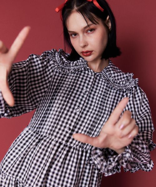 キャンディストリッパー チューリップ柄 ピンタック フリルワンピース ドレス MAKE MY DREAM FRILL DRESS | Candy Stripper（キャンディ