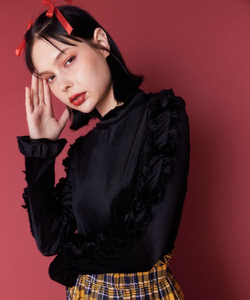 DOLLY RIBBON VELOUR TOPS | Candy Stripper（キャンディ ストリッパー 