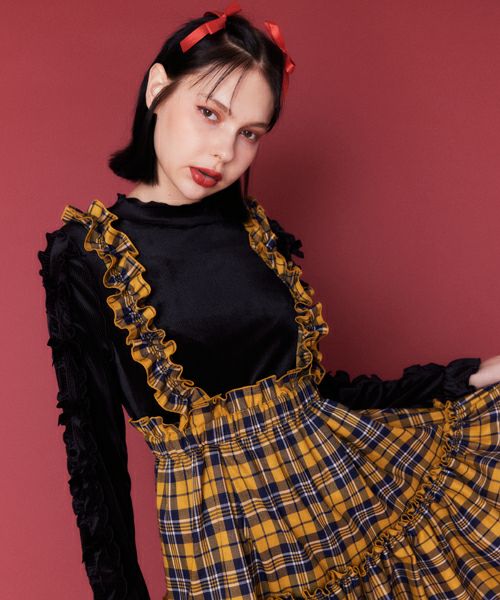 DOLLY RIBBON VELOUR TOPS | Candy Stripper（キャンディ