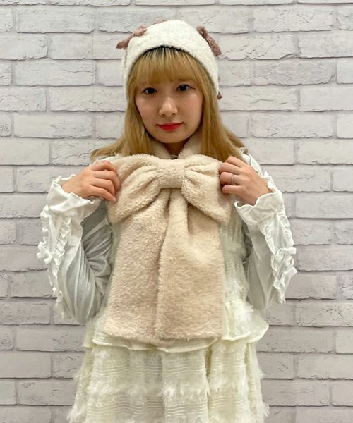 リボンショルダーベロアトップス adette | Cygne