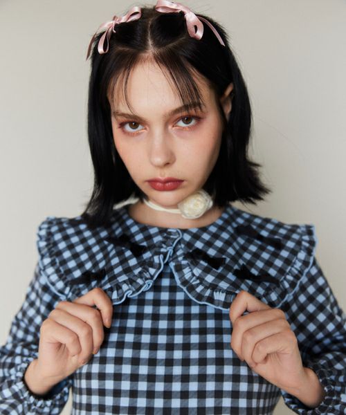 TINY RIBBON CHECK DRESS | Candy Stripper(キャンディ TINY RIBBON CHECK DRESS | Candy Stripper(キャンディ