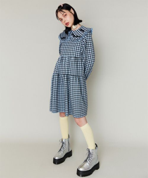 TINY RIBBON CHECK DRESS | Candy Stripper（キャンディ