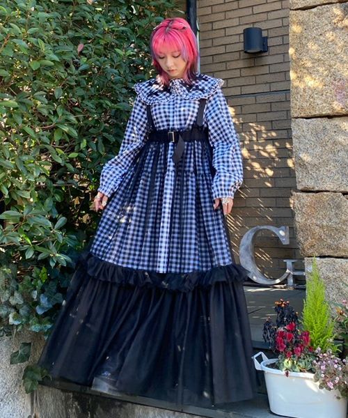 lumignon Candy check panel zip dress