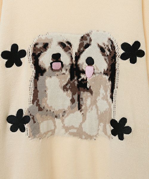 トップス Candy Stripper Twin Dogs Knit Jumper TWIN PUPPIES KNIT | Candy Stripper（キャンディ ストリッパー