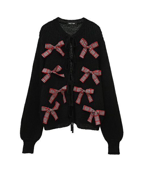 FANCY RIBBON KNIT CARDIGAN | Candy Stripper（キャンディ
