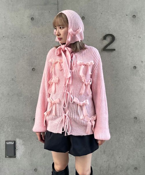 FANCY RIBBON KNIT CARDIGAN | Candy Stripper（キャンディ 