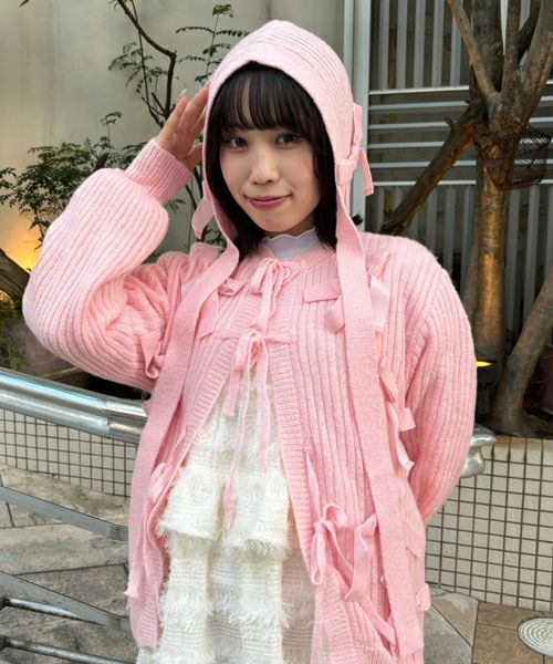 FANCY RIBBON KNIT CARDIGAN | Candy Stripper（キャンディ 