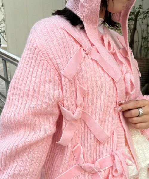＊candy stripper＊ GLITTER RIBBON KNIT 白 candy stripper＊ GLITTER RIBBON KNIT 白