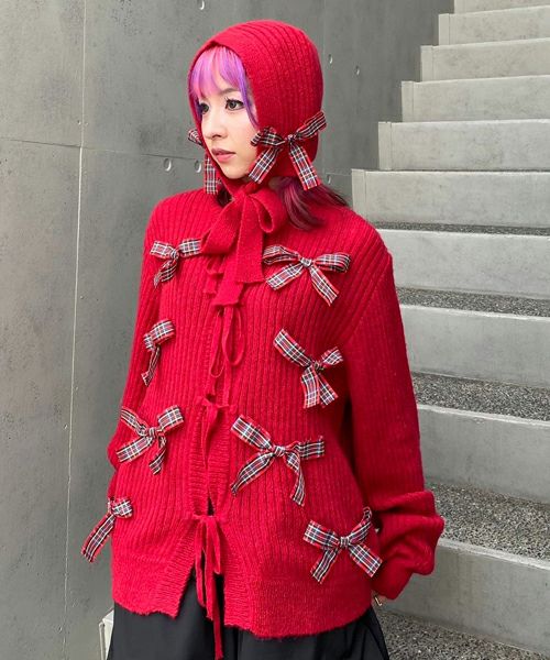 FANCY RIBBON KNIT CARDIGAN | Candy Stripper（キャンディ